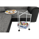 Konzolasztal Kör alakú kerekeken, fehér, DERIN