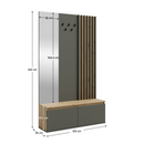 Előszobai készlet, grafit/artisan tölgy, DERIS