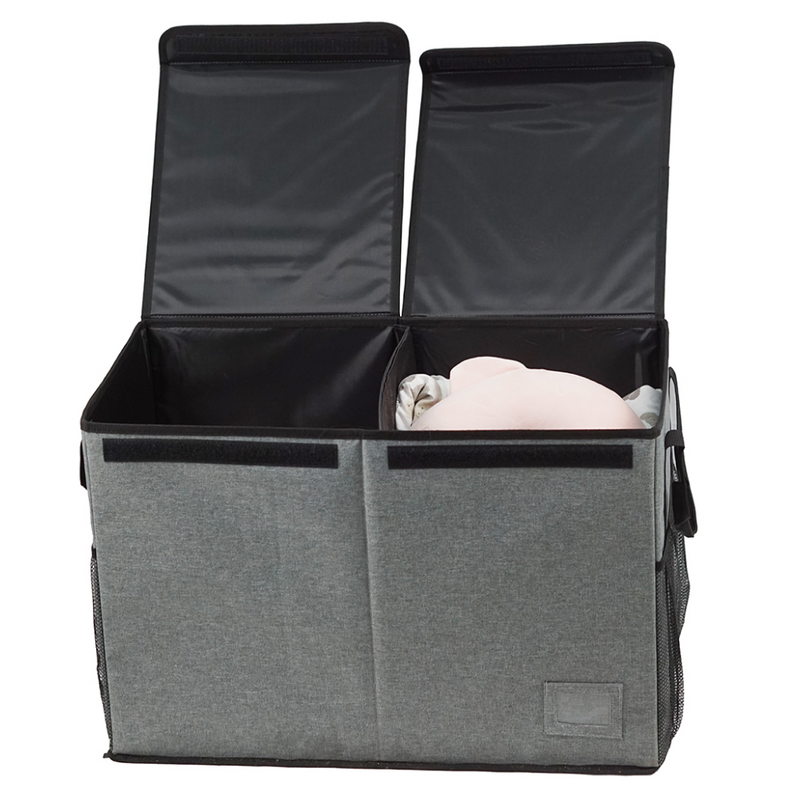 Összecsukható tároló doboz, szürke/fekete, DETER