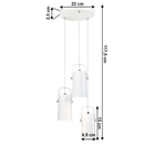 Függőlámpa, fehér/fém, DEVAN