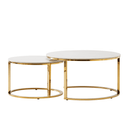 2 darabos dohányzóasztal szett, arany/márvány imitáció, DEVNET 2 NEW