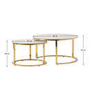 2 darabos dohányzóasztal szett, arany/márvány imitáció, DEVNET 2 NEW