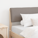 vidaXL Kárpitozott fejtámla Tópszínű 90 cm Tömör fenyőfa