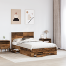 vidaXL Ágykeret fejtámlával fiókkal Öreg fa 120 x 190 cm Faanyag
