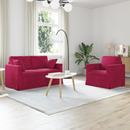 vidaXL Kanapé Szett 2 pcs Bordó 138 x 78 x 80 cm Bársony