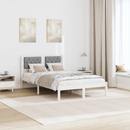 vidaXL Ágykeret fejtámlával Világosszürke 135 x 190 cm Tömör fenyőfa