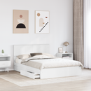 vidaXL Tárolós Ágy fejtámlával fiókkal Fehér 140 x 200 cm Faanyag