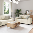 vidaXL Kanapé 2 pcs Bézs 221 x 80 x 82 cm Lábbal kevert anyag