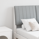 vidaXL Kárpitozott fejtámla Világosszürke 120 cm Tömör fenyőfa