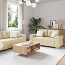 vidaXL Kanapé 3 pcs Krém 221 x 80 x 80 cm Lábbal kevert anyag