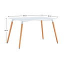 Étkezőasztal, fehér/bükk, 120x80 cm, DIDIER 5 NEW