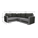 Univerzális ülőgarnitúra, fekete/szürke, DINA L ROH