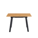 Kihúzható étkezőasztal, 120-160x80 cm, tölgy/fekete, DIRAN