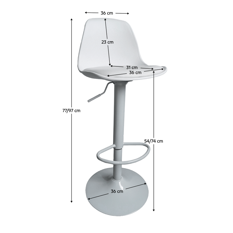 Bárszék, fehér, DOBBY NEW