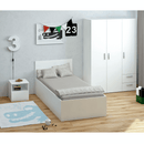 Ágy fém ráccsal és tárolóhellyel, 90x200, fehér, DOLI