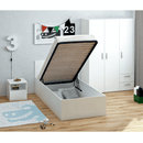 Ágy fém ráccsal és tárolóhellyel, 90x200, fehér, DOLI