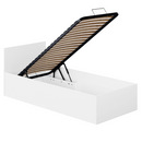 Ágy fém ráccsal és tárolóhellyel, 90x200, fehér, DOLI