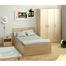 Ágy fém ráccsal és tárolóhellyel, 120x200, sonoma tölgy, DOLI