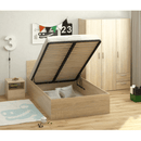 Ágy fém ráccsal és tárolóhellyel, 120x200, sonoma tölgy, DOLI