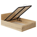 Ágy fém ráccsal és tárolóhellyel, 140x200, sonoma tölgy, DOLI