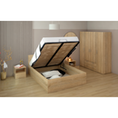 Ágy fém ráccsal és tárolóhellyel, 140x200, sonoma tölgy, DOLI