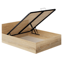 Ágy fém ráccsal és tárolóhellyel, 160x200, sonoma tölgy, DOLI