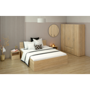 Ágy fém ráccsal és tárolóhellyel, 160x200, sonoma tölgy, DOLI