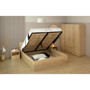 Ágy fém ráccsal és tárolóhellyel, 160x200, sonoma tölgy, DOLI