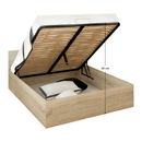 Ágy fém ráccsal és tárolóhellyel, 160x200, sonoma tölgy, DOLI