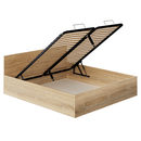 Ágy fém ráccsal és tárolóhellyel, 180x200, sonoma tölgy, DOLI