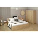 Ágy fém ráccsal és tárolóhellyel, 180x200, sonoma tölgy, DOLI