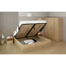 Ágy fém ráccsal és tárolóhellyel, 180x200, sonoma tölgy, DOLI