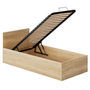 Ágy fém ráccsal és tárolóhellyel, 90x200, sonoma tölgy, DOLI