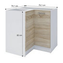 alsó sarokszekrény, tölgy sonoma/fehér, FABIANA S - 90N