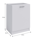 alsószekrény, fehér, balos, FABIANA S - 60