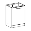 alsószekrény, tölgy sonoma/fehér, balos, FABIANA S - 60