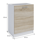 alsószekrény, tölgy sonoma/fehér, balos, FABIANA S - 60