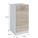 alsószekrény, tölgy sonoma/fehér, jobbos, FABIANA S - 40