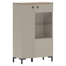 Alacsony vitrin, szürkésbarna Taupe/silverjack tölgy, DOMCA 1D1W/140