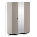 Szekrény tükörrel, szürkésbarna Taupe/silverjack tölgy, DOMCA 3D