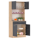 Négyajtós szekrény, artisan tölgy/grafit, DOMIS NEW