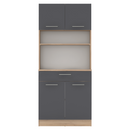 Négyajtós szekrény, artisan tölgy/grafit, DOMIS NEW