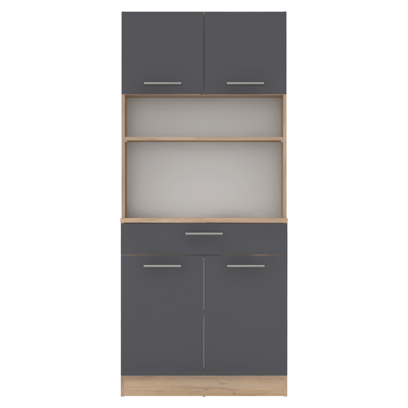 Négyajtós szekrény, artisan tölgy/grafit, DOMIS NEW