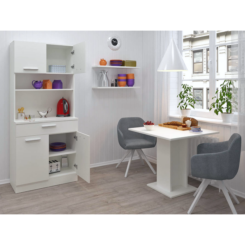 Négyajtós szekrény, fehér, DOMIS NEW