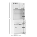 Négyajtós szekrény, fehér, DOMIS NEW