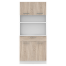 Négyajtós szekrény, fehér/sonoma tölgy, DOMIS NEW