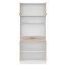 Négyajtós szekrény, fehér/sonoma tölgy, DOMIS NEW