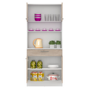 Négyajtós szekrény, fehér/sonoma tölgy, DOMIS NEW