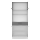 Négyajtós szekrény, fehér/grafit, DOMIS NEW