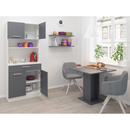 Négyajtós szekrény, fehér/grafit, DOMIS NEW